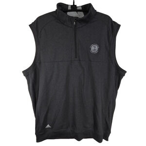 Vtg Pebble Beach Mens Performance Sleeveless Quarter Zip Vest Grey Medium Golf
